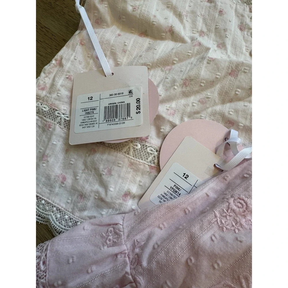 Love Shack Fancy X Target Girls Top Skirt Set Pink Floral Ruffled Cotton 12
